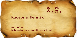 Kucsora Henrik névjegykártya