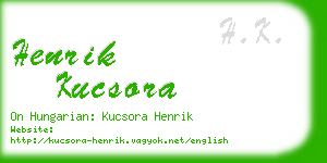 henrik kucsora business card